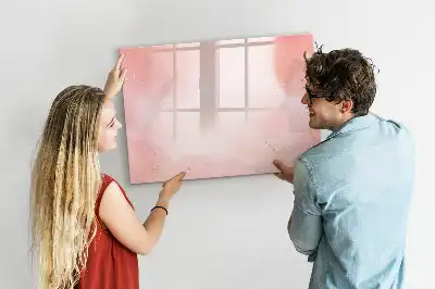 Magnetisch glazen schrijfbord voor notities en foto's in roze marmerlook