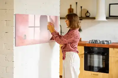 Magnetisch glazen schrijfbord voor notities en foto's in roze marmerlook