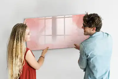 Magnetisch glazen schrijfbord voor notities en foto's in roze marmerlook