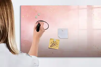 Magnetisch glazen schrijfbord voor notities en foto's in roze marmerlook