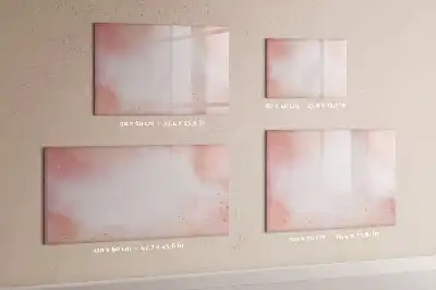 Magnetisch glazen schrijfbord voor notities en foto's in roze marmerlook