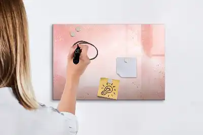 Magnetisch glazen schrijfbord voor notities en foto's in roze marmerlook