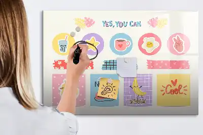 Magnetisch glazen schoolplanner voor notities en foto's