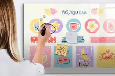 Magnetisch glazen schoolplanner voor notities en foto's