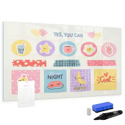 Magnetisch glazen schoolplanner voor notities en foto's