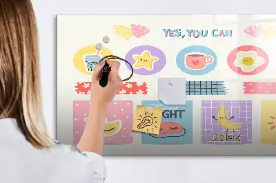 Magnetisch glazen schoolplanner voor notities en foto's