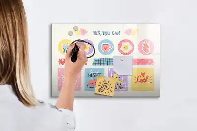 Magnetisch glazen schoolplanner voor notities en foto's