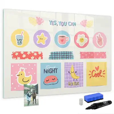 Magnetisch glazen schoolplanner voor notities en foto's
