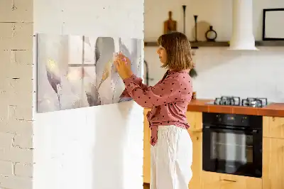 Beschrijfbaar glazen magneetbord met aquarel planten design