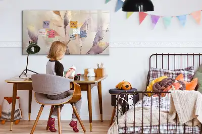 Beschrijfbaar glazen magneetbord met aquarel planten design