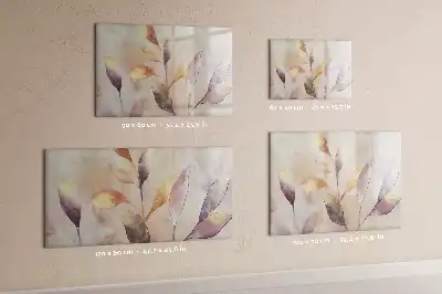 Beschrijfbaar glazen magneetbord met aquarel planten design