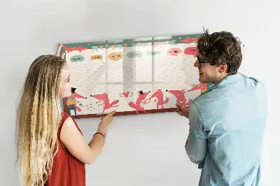 Glazen weekplanner voor kinderen beschrijfbaar magneetbord met design