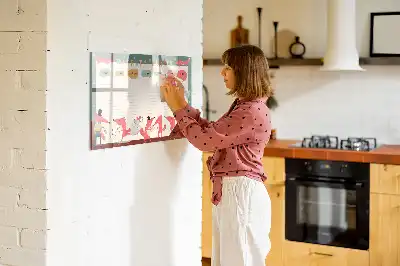 Glazen weekplanner voor kinderen beschrijfbaar magneetbord met design