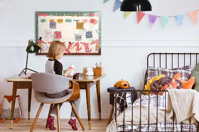 Glazen weekplanner voor kinderen beschrijfbaar magneetbord met design
