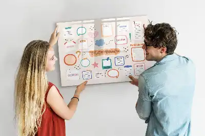 Magnetisch glazen schrijfbord kleurrijk visiebord voor notities en foto's
