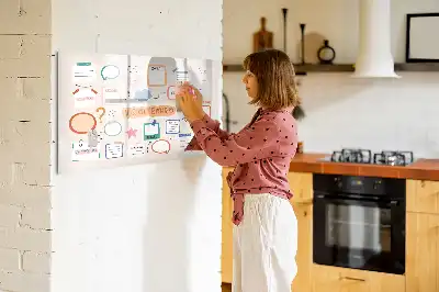 Magnetisch glazen schrijfbord kleurrijk visiebord voor notities en foto's