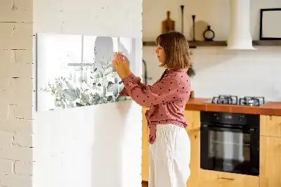 Beschrijfbaar glazen magneetbord met plantbladeren design