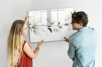 Beschrijfbaar glazen magneetbord met design uitvoering abstracte lijst