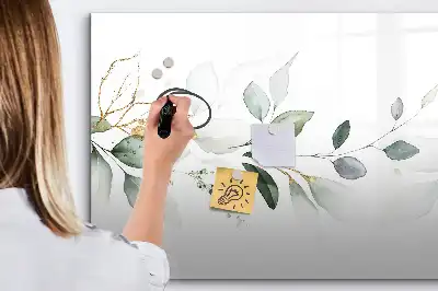 Beschrijfbaar glazen magneetbord met design uitvoering abstracte lijst