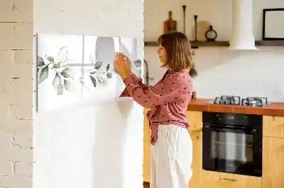 Beschrijfbaar glazen magneetbord met design uitvoering abstracte lijst