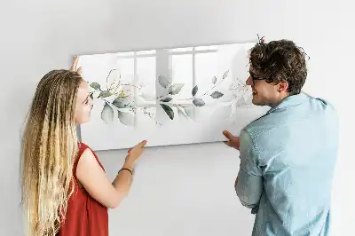 Beschrijfbaar glazen magneetbord met design uitvoering abstracte lijst