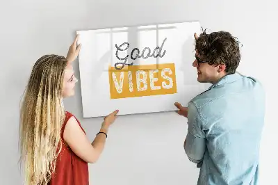 Magnetisch glazen schrijfbord voor notities en foto's met tekst Inspirerende zin