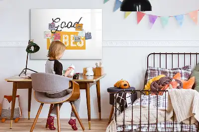 Magnetisch glazen schrijfbord voor notities en foto's met tekst Inspirerende zin