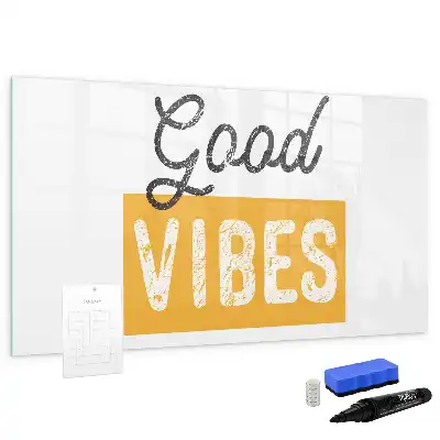 Magnetisch glazen schrijfbord voor notities en foto's met tekst Inspirerende zin