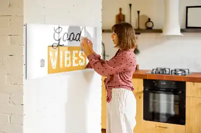 Magnetisch glazen schrijfbord voor notities en foto's met tekst Inspirerende zin