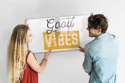 Magnetisch glazen schrijfbord voor notities en foto's met tekst Inspirerende zin