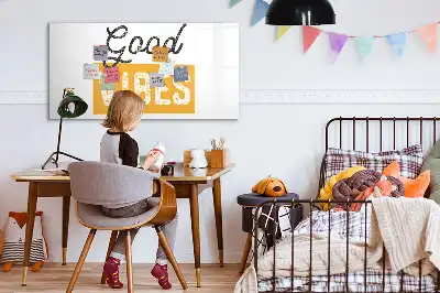 Magnetisch glazen schrijfbord voor notities en foto's met tekst Inspirerende zin