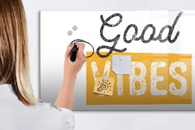Magnetisch glazen schrijfbord voor notities en foto's met tekst Inspirerende zin