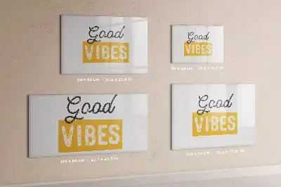 Magnetisch glazen schrijfbord voor notities en foto's met tekst Inspirerende zin