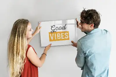 Magnetisch glazen schrijfbord voor notities en foto's met tekst Inspirerende zin