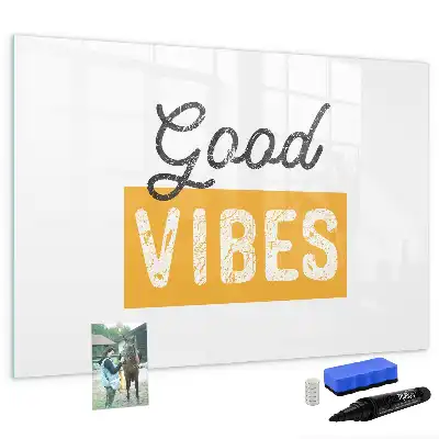 Magnetisch glazen schrijfbord voor notities en foto's met tekst Inspirerende zin