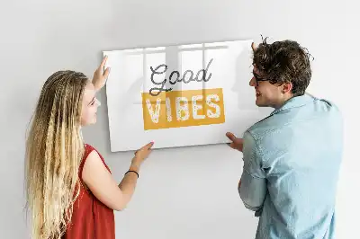 Magnetisch glazen schrijfbord voor notities en foto's met tekst Inspirerende zin