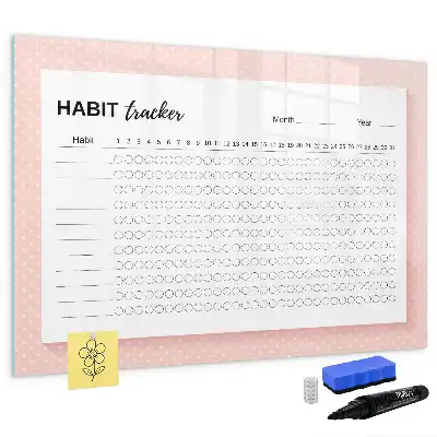 Glazen magneetbord voor gewoontes beschrijfbaar designbord