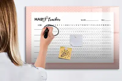 Glazen magneetbord voor gewoontes beschrijfbaar designbord