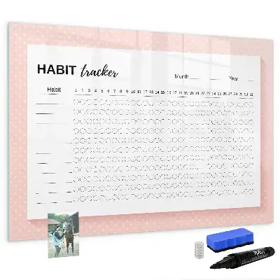 Glazen magneetbord voor gewoontes beschrijfbaar designbord