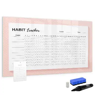 Glazen magneetbord voor gewoontes beschrijfbaar designbord