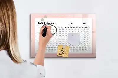 Glazen magneetbord voor gewoontes beschrijfbaar designbord