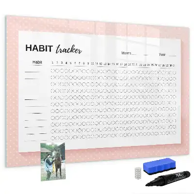 Glazen magneetbord voor gewoontes beschrijfbaar designbord