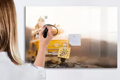 Magnetisch glazen schrijfbord voor notities en foto's met roadtrip vakantie design