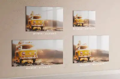 Magnetisch glazen schrijfbord voor notities en foto's met roadtrip vakantie design