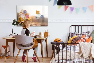Magnetisch glazen schrijfbord voor notities en foto's met roadtrip vakantie design