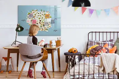 Beschrijfbaar glazen magneetbord met een ontwerp van een dierenkaart van Polen