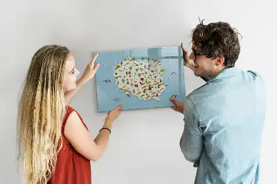 Beschrijfbaar glazen magneetbord met een ontwerp van een dierenkaart van Polen