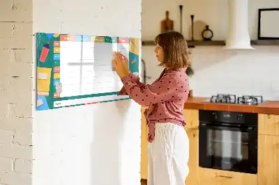 Beschrijfbaar glazen magneetbord met design lestafel