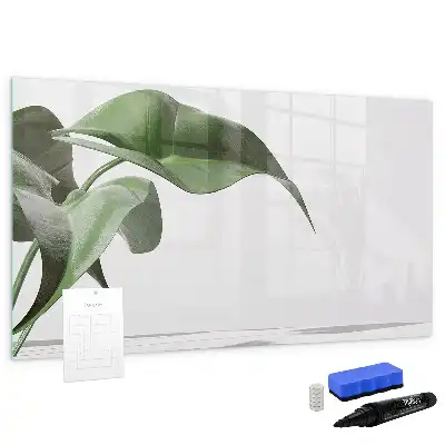 Magnetisch glazen schrijfbord met motief van abstracte bladeren
