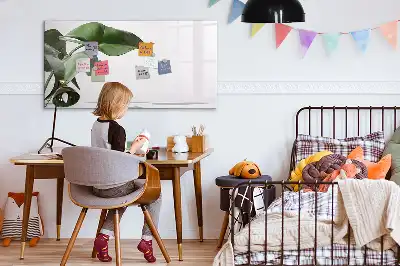 Magnetisch glazen schrijfbord met motief van abstracte bladeren